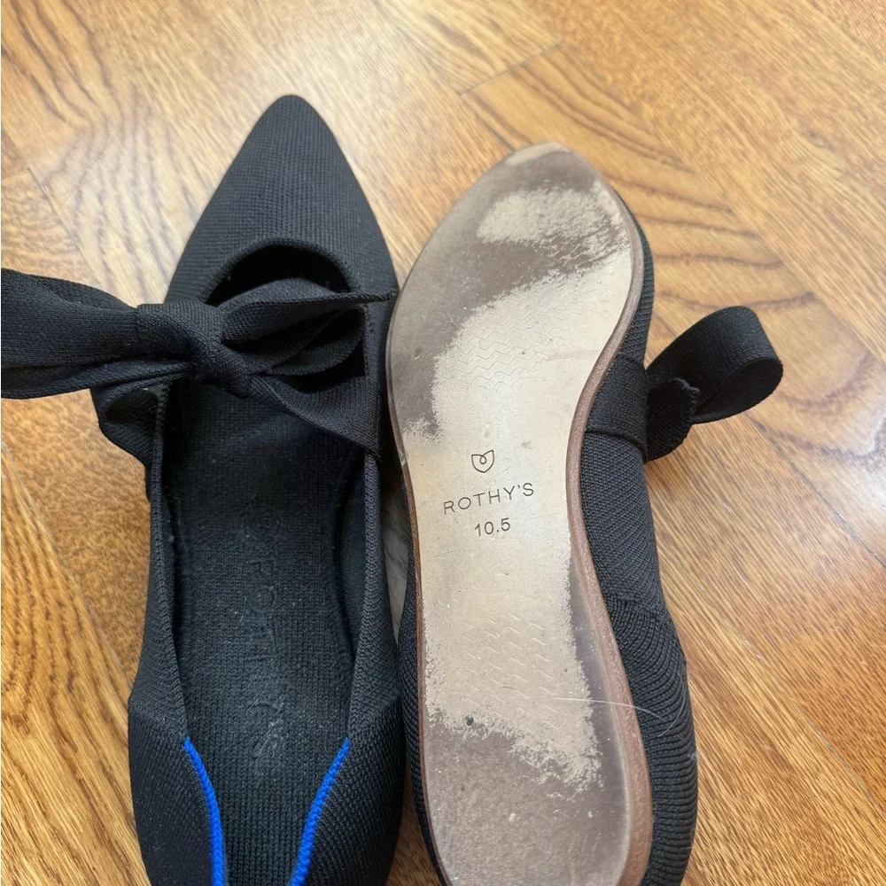 Rothy's Elegant Black Flats with Bow - Picture 4 of 4